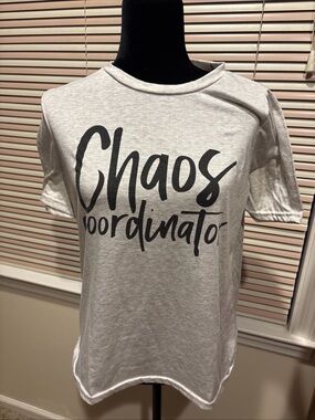 Chaos Coordinator Graphic Tee - Light Gray with Black Text